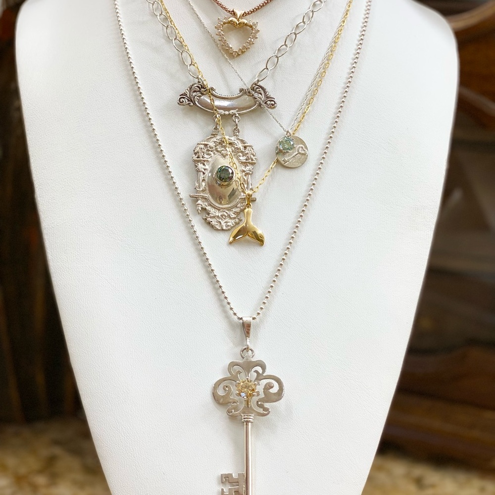 Disregard the price/ Layering Necklaces 18k,14k, Sterling  Moissanites.